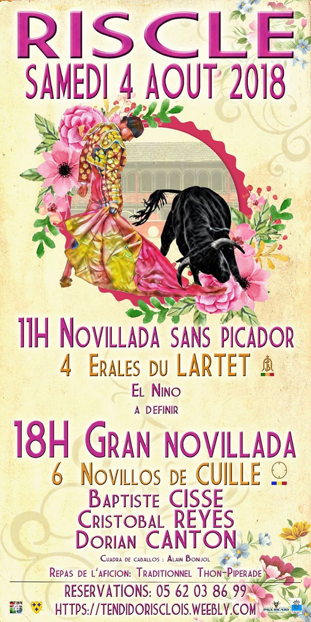 Cartel novillada riscle 2018