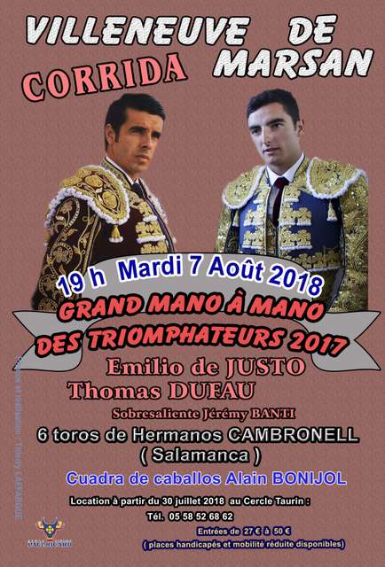 Villeneuve de marsan 2018 cartel corrida